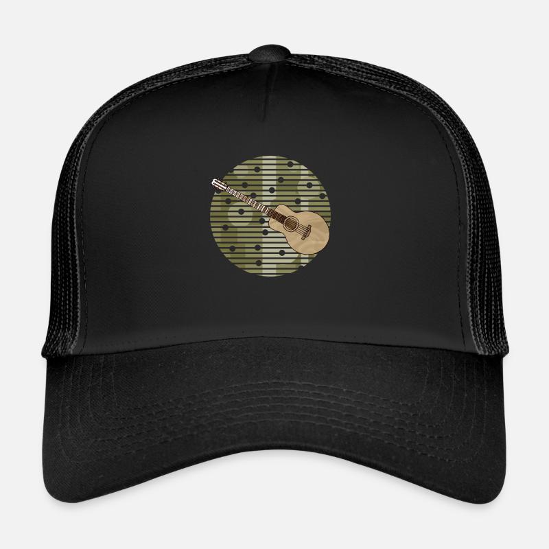 Gitarre - Trucker Cap - Schwarz/Schwarz