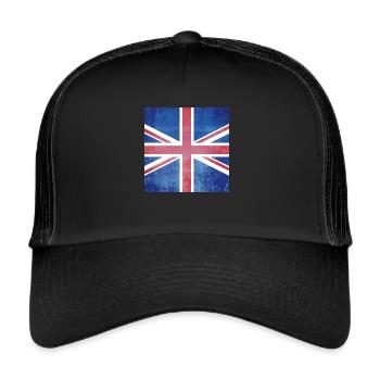 Grunge Union Jack British Flag - Trucker Cap - black/black - Front
