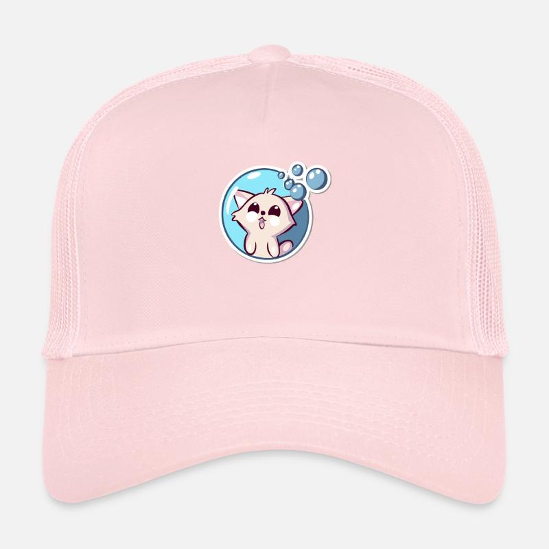 Soap Bubbles Cat Trucker Cap