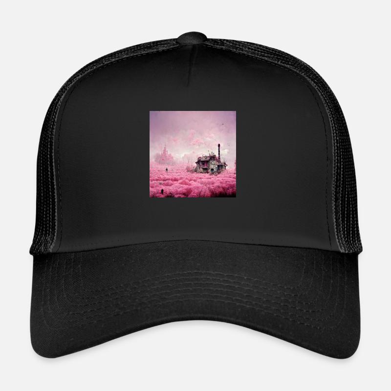 Postapokalyptisches rosa Wunderland - Trucker Cap - Schwarz/Schwarz