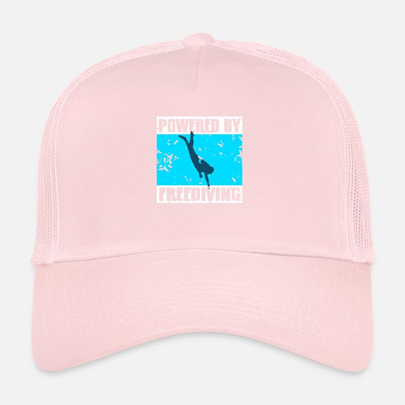 Powered By Free diving Gift idea Trucker Cap