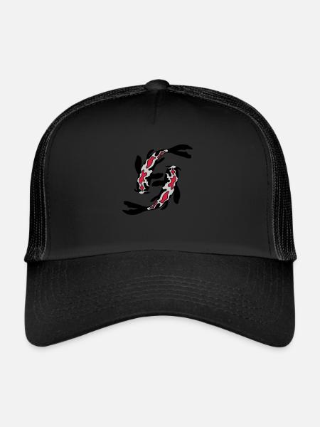 2 Koi Fish Nishikigoi - Trucker Cap - black/black - Front