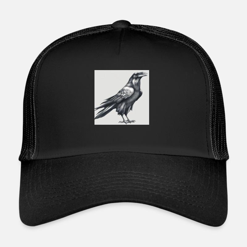 Corbeau peint Casquette trucker 