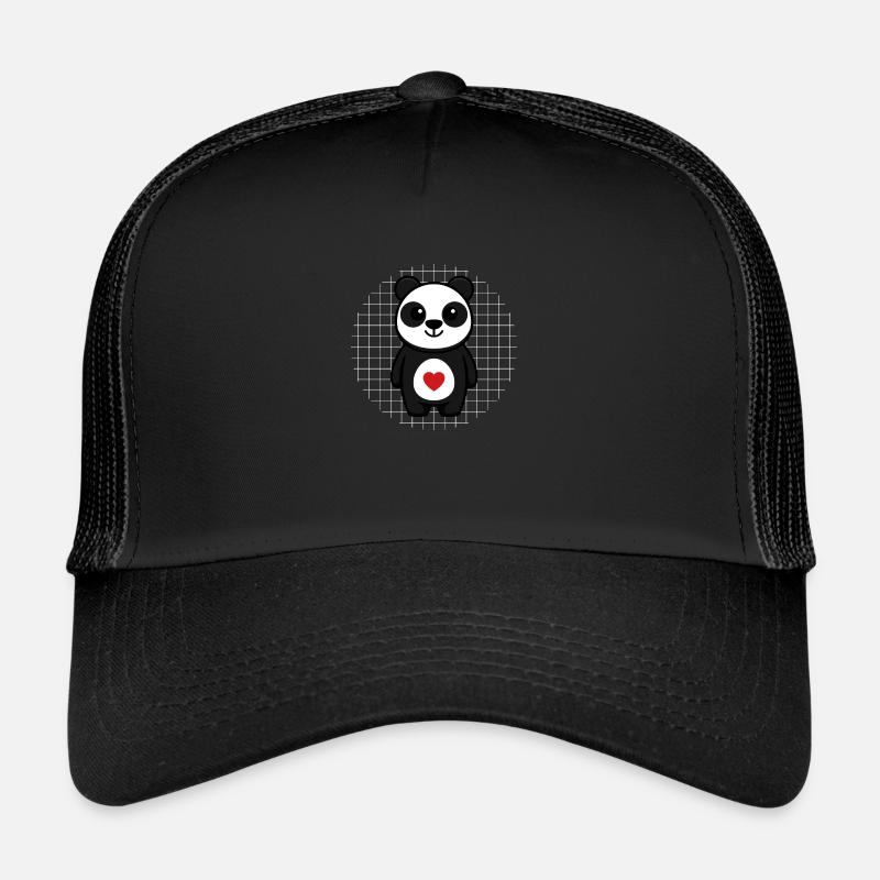 Panda cute - Trucker Cap - Schwarz/Schwarz