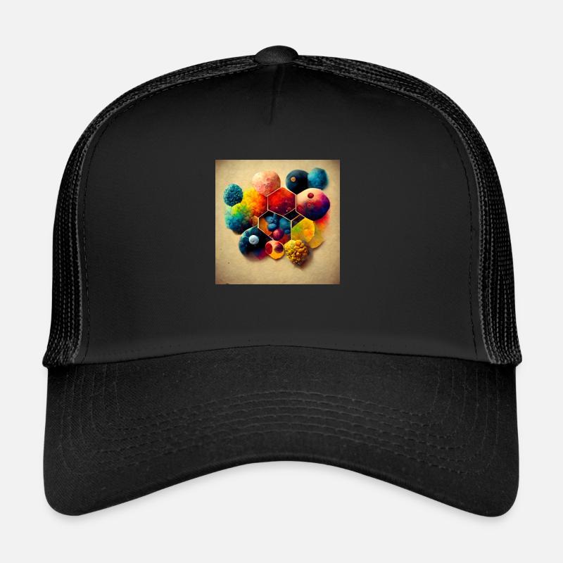 A puzzle with molecules Trucker Cap