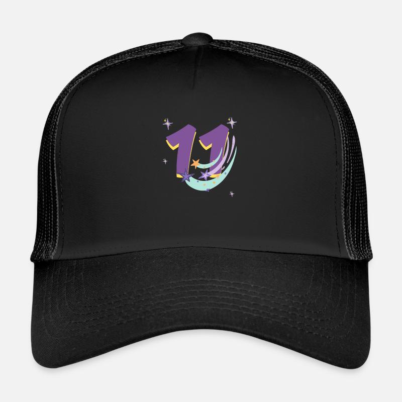 11-jähriges Jubiläum (11-jähriges Geschenk) - Trucker Cap - Schwarz/Schwarz