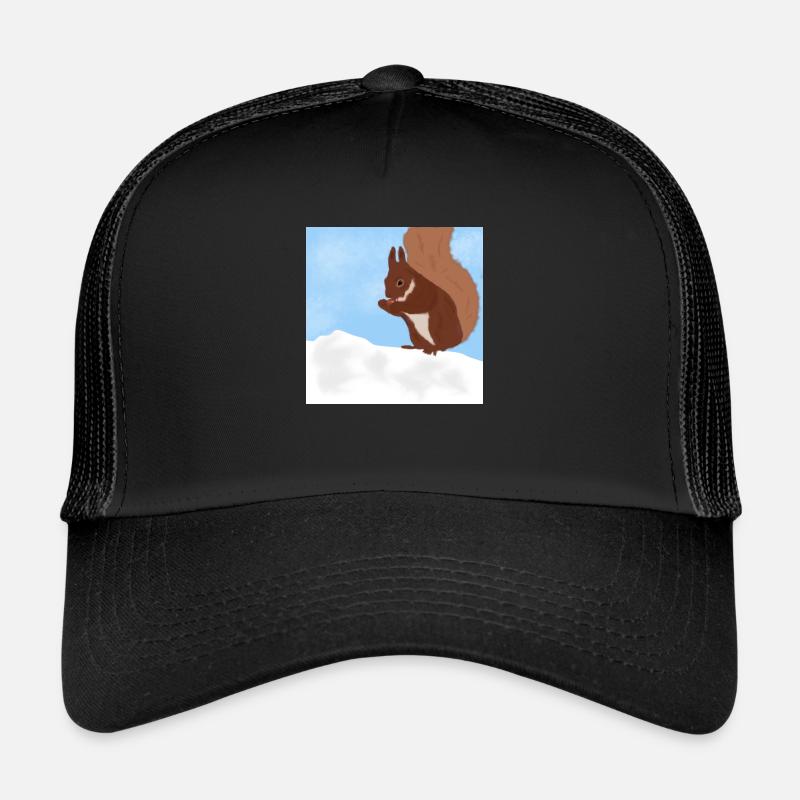 Eichhörnchen - Trucker Cap - Schwarz/Schwarz