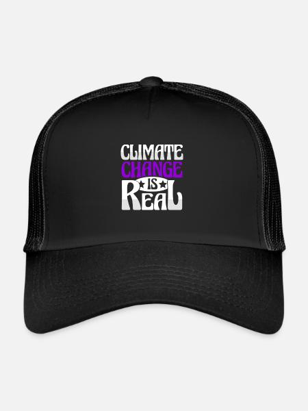 la protection des changements climatiques; - Casquette trucker  - noir/noir - Devant
