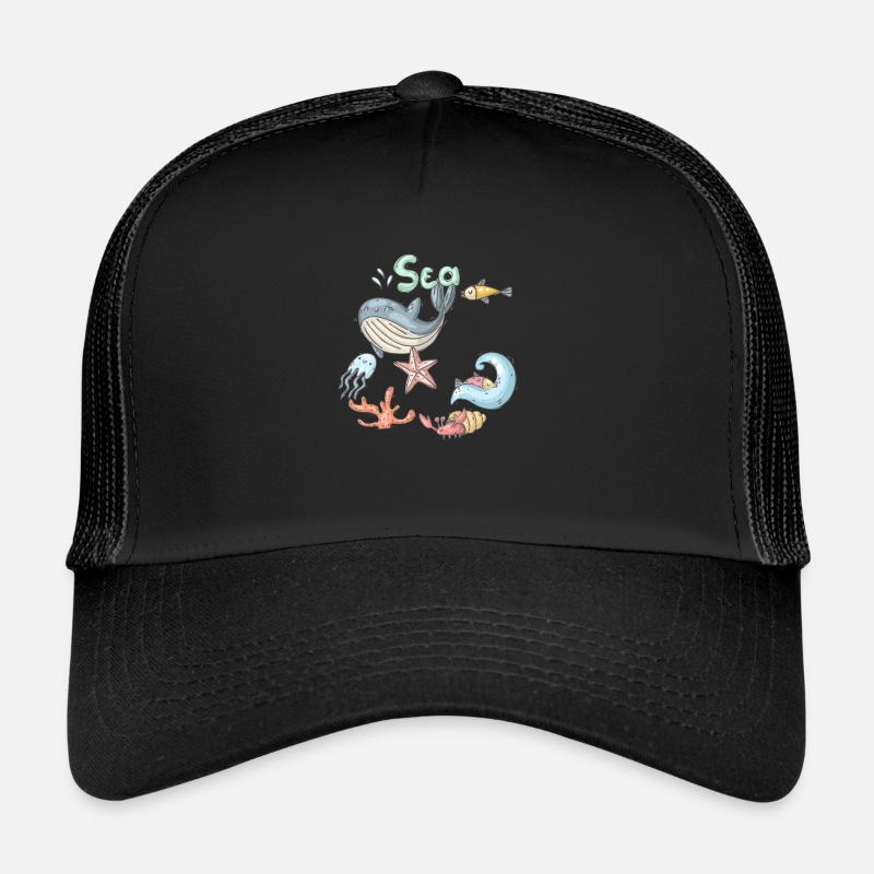 MeeresWelt - Trucker Cap - Schwarz/Schwarz