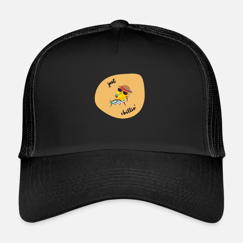 Sommer summer lemon Zitrone chillen - Trucker Cap - Schwarz/Schwarz