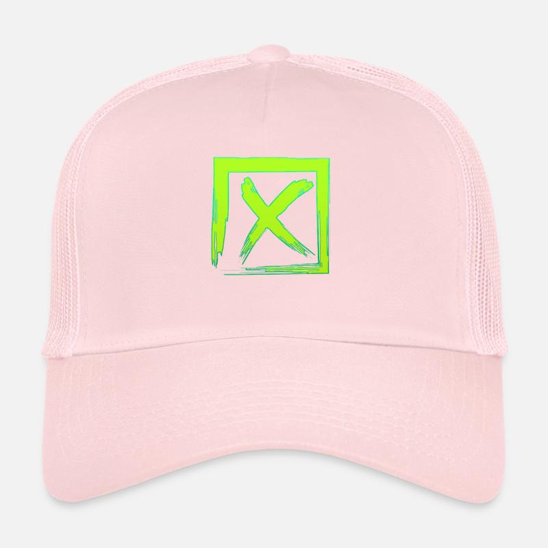 Symbolform Typografie Buchstabe Alphabet X Trucker Cap
