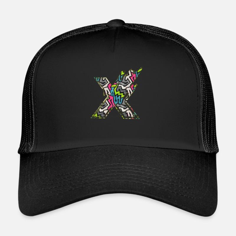 Symbol shape typography letter Alphabet X Trucker Cap