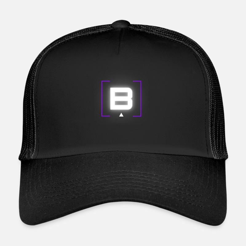Letter "B" - Trucker Cap - black/black