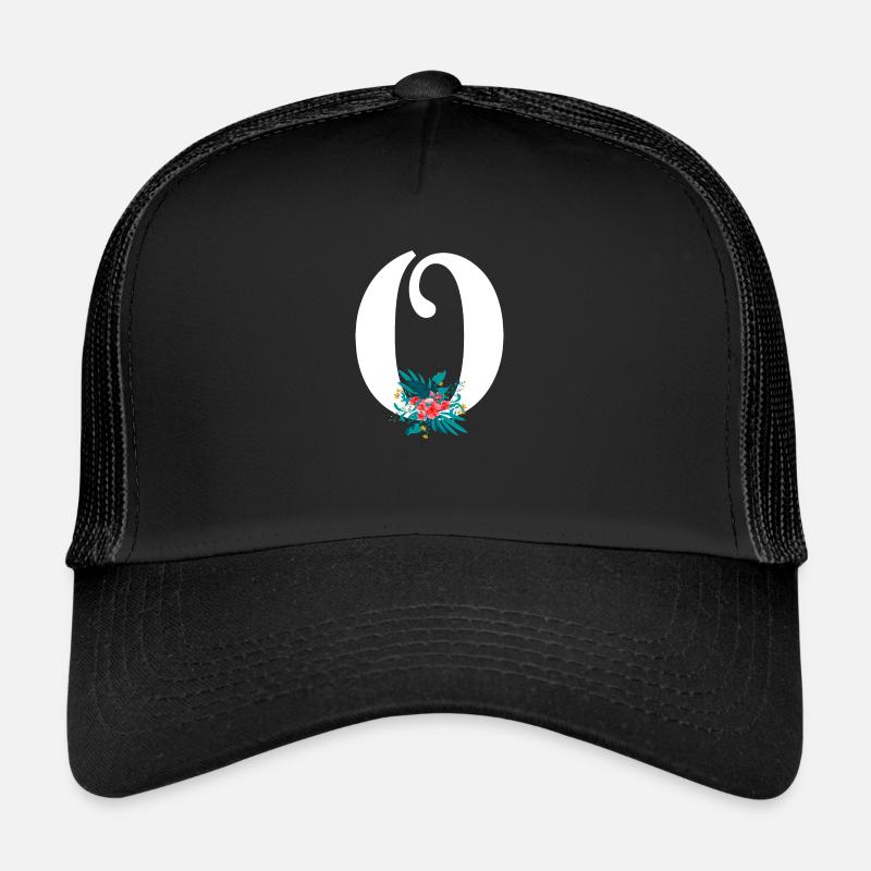 letter O flowering Trucker Cap
