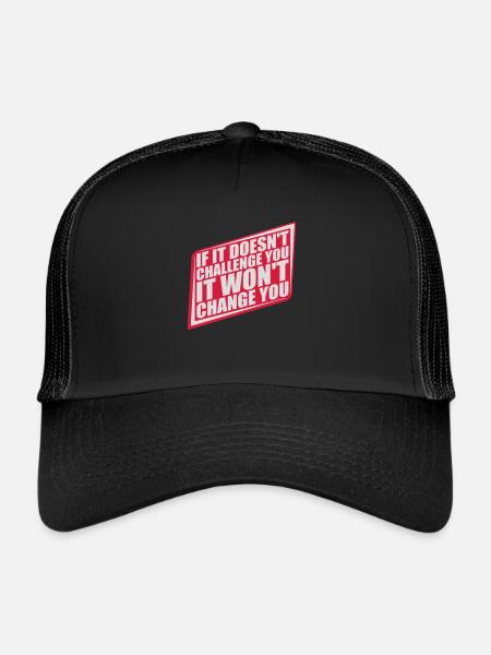 Séance d’entraînement Fitness Motivation Citation - Casquette trucker  - noir/noir - Devant