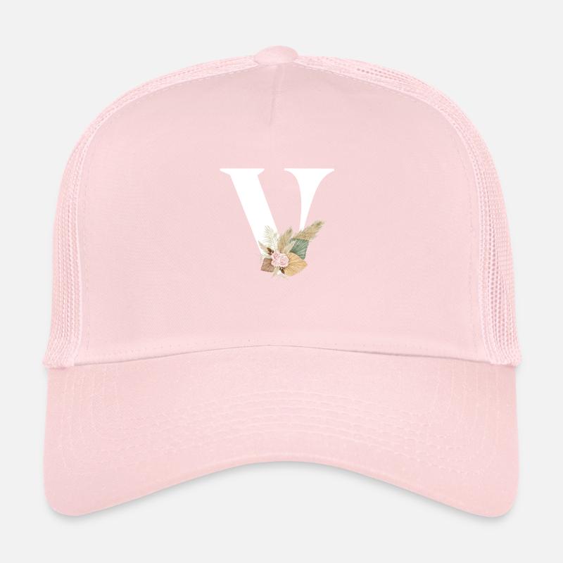 lettre V fleuris Casquette trucker 
