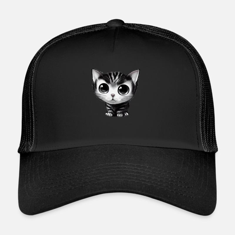 tiny cat drawn Trucker Cap