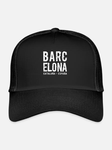 Barcelone, Catalogne, Espagne, Mer Méditerranée - Casquette trucker  - noir/noir - Devant