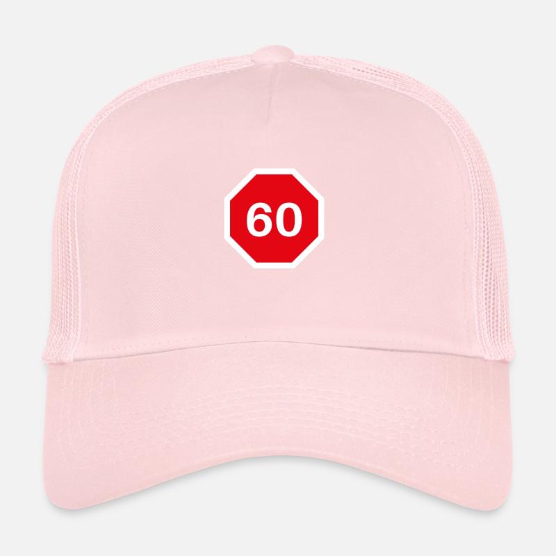 60th birthday design with stop board Trucker Cap