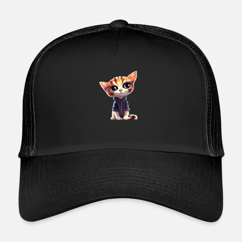 Super cute cat - Trucker Cap - black/black