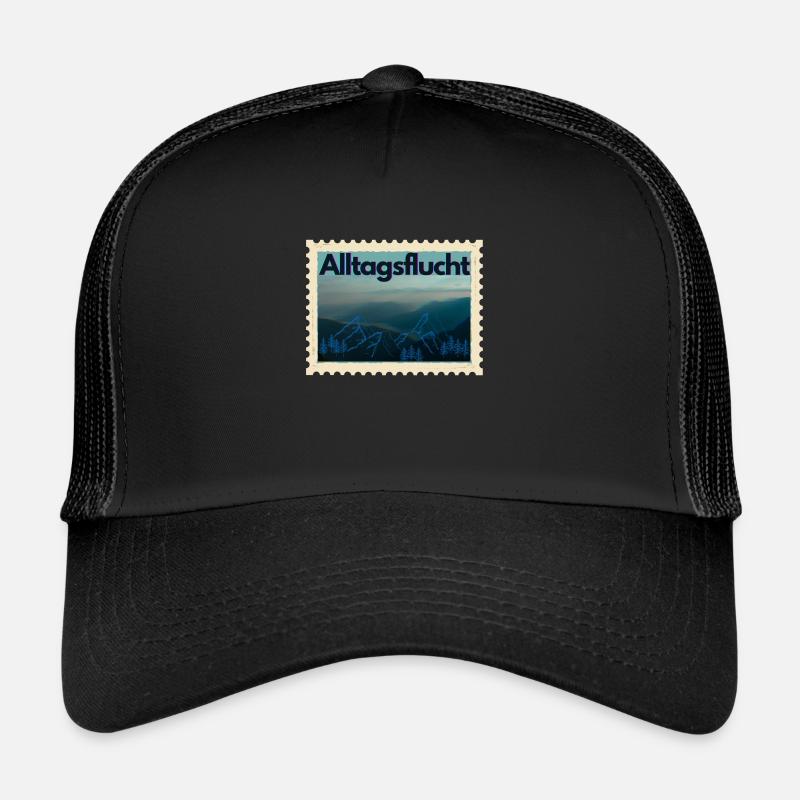 Alltagsflucht - Trucker Cap - Schwarz/Schwarz