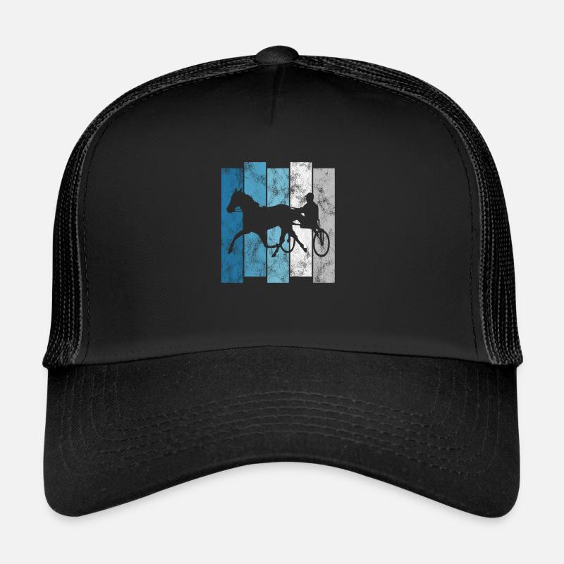 Cheval de trot Chevaux de course de trot Courses de chevaux Casquette trucker 