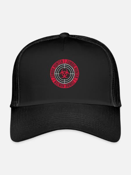 zombie hunter Halloween Quote - Trucker Cap - black/black - Front
