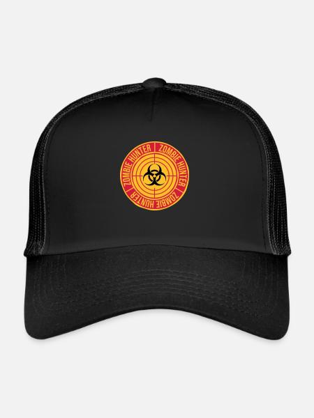 zombie hunter Halloween quote - Trucker Cap - black/black - Front