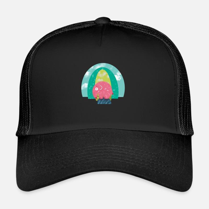 L’éléphant rose et la Terre mère - Casquette trucker  - noir/noir
