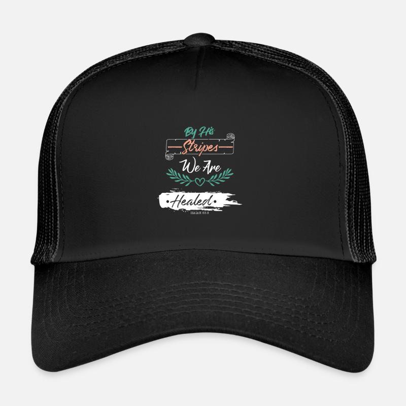 bibelvers heilung - Trucker Cap - Schwarz/Schwarz