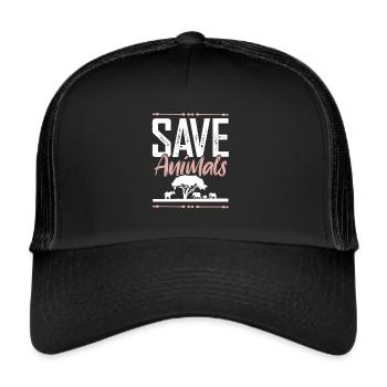 Animal welfare slogan - Trucker Cap - black/black - Front