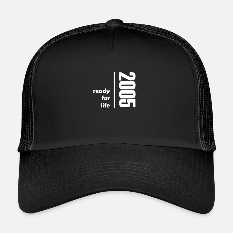 2005 ready for life white - Trucker Cap - Schwarz/Schwarz