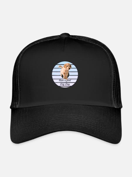 Puppy wishes a good day - Trucker Cap - black/black
