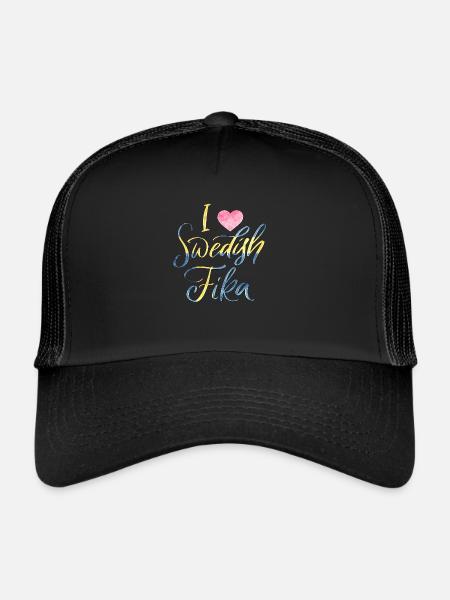 Suède Suède Viking Norden Scandinavie fika - Casquette trucker  - noir/noir - Devant