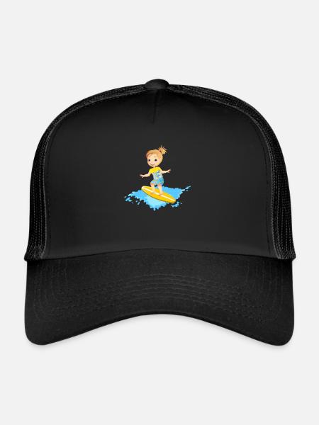 Surfer with corset - Trucker Cap - black/black - Front