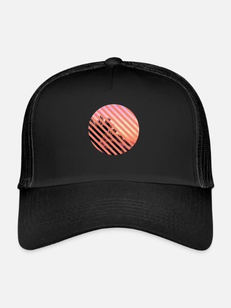 T-shirt vacances plage palmiers vacances été soleil - Casquette trucker  - noir/noir - Devant