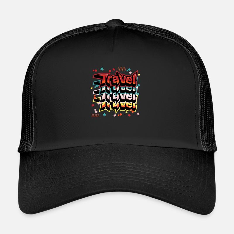 Voyage et vacances graffitti style texte art Casquette trucker 