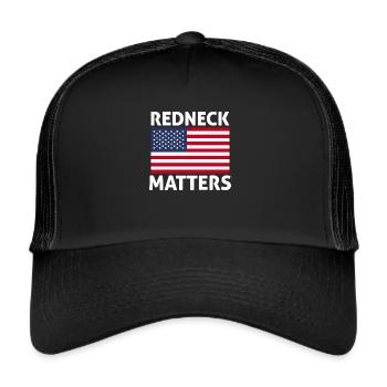 Redneck America Matters Country Western USA Homme - Casquette trucker  - noir/noir - Devant