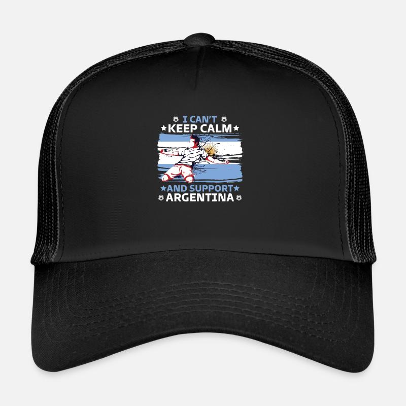 stay calm and support Argentina Trucker Cap