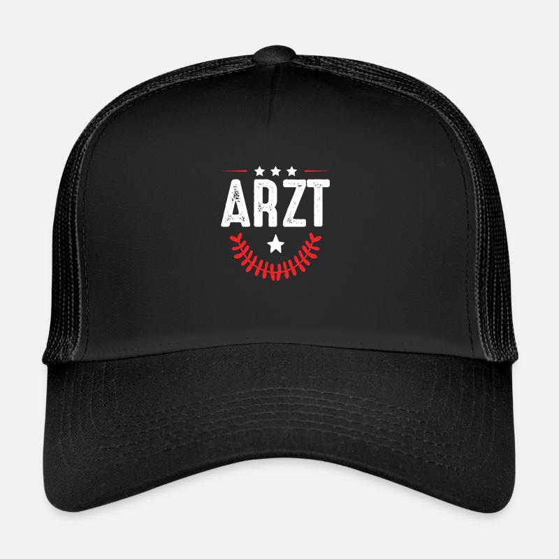 Arzt Beruf - Trucker Cap - Schwarz/Schwarz