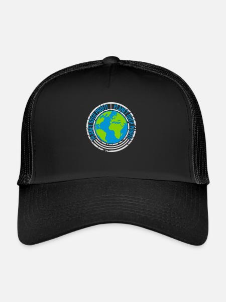 Planète sur le devis de profit - Casquette trucker  - noir/noir - Devant