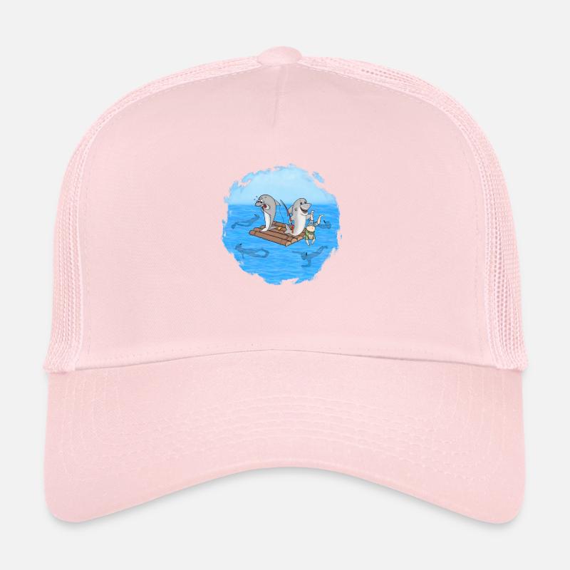 Haie auf Floß Trucker Cap