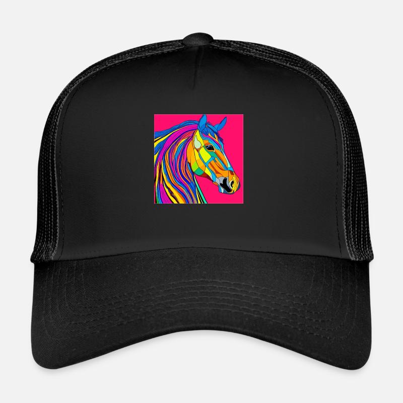 Farbenfrohe Illustration eines Pferdes Trucker Cap