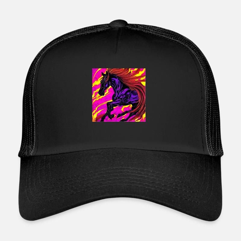 Illustration abstraite d’un cheval Casquette trucker 