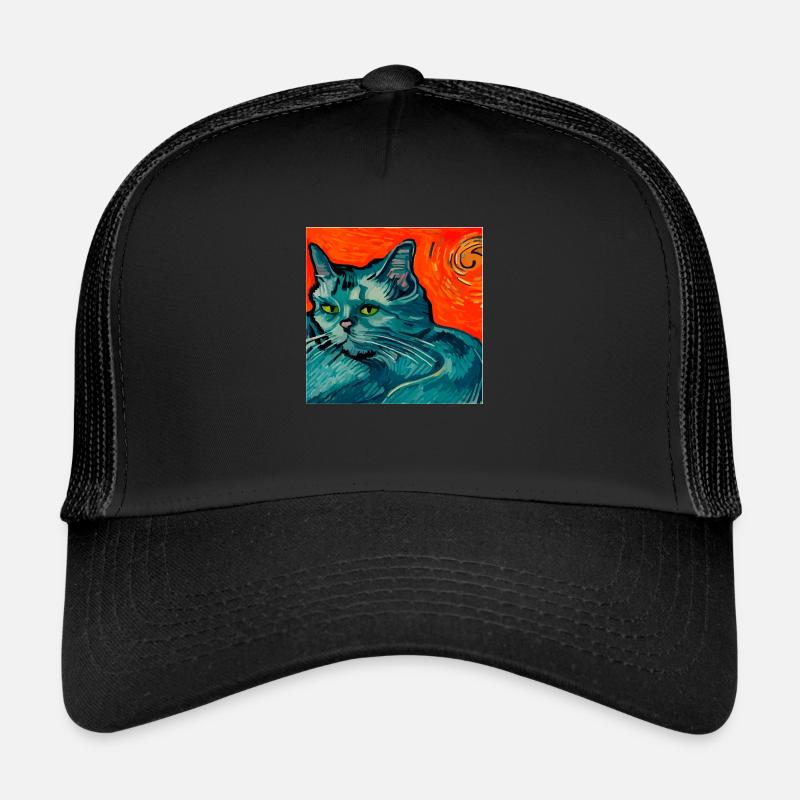 Katze gemalt von Van Gogh Trucker Cap
