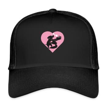 als Hund und Katze - Trucker Cap - Schwarz/Schwarz - Vorne