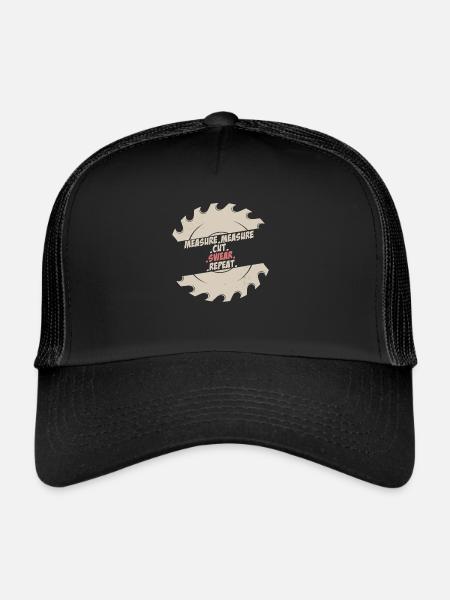 Measure Cut Swear Repeat Carpenter - Trucker Cap - black/black - Front