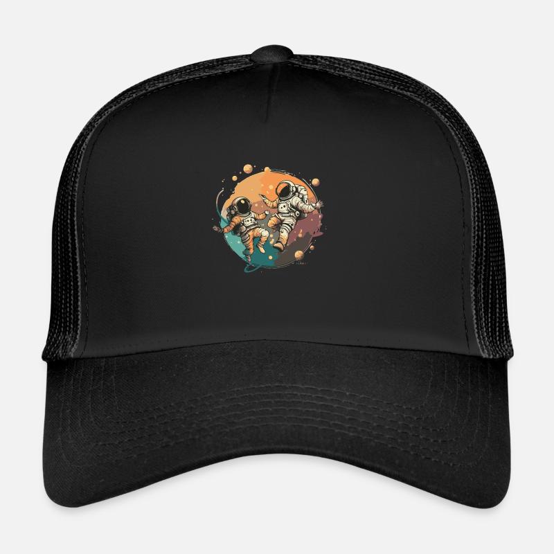 Astronauten - Trucker Cap - Schwarz/Schwarz