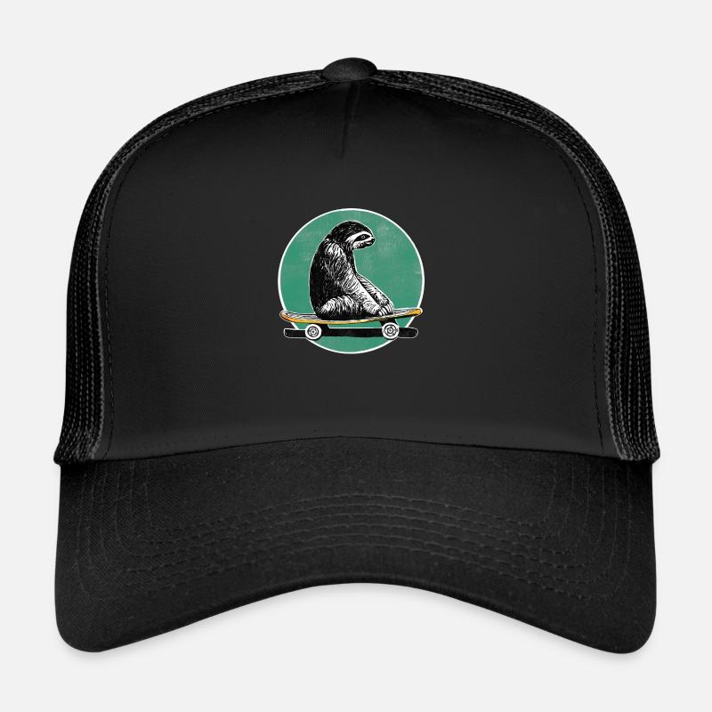 Sloth on skateboard Trucker Cap
