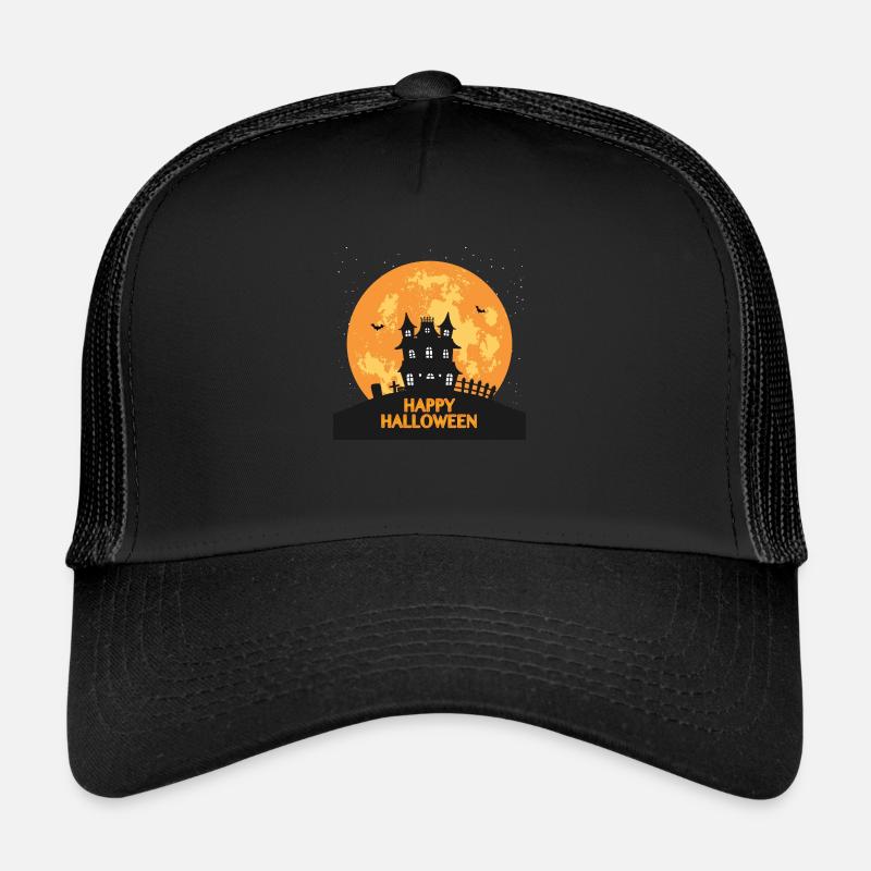 Joyeux Halloween maison hantée Casquette trucker 
